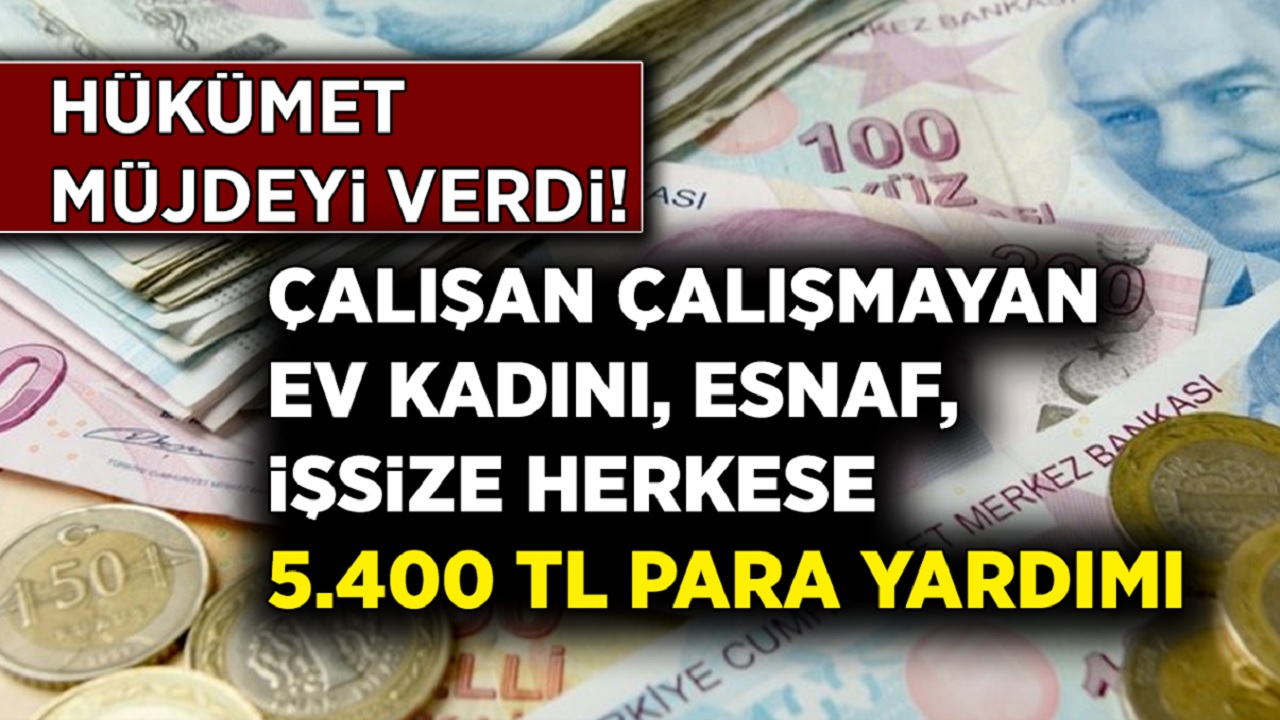 Hükümet Müjdeyi Verdi! Çalışan Çalışmayan Herkese 5.400 TL Para Yardımı Yapılacak!