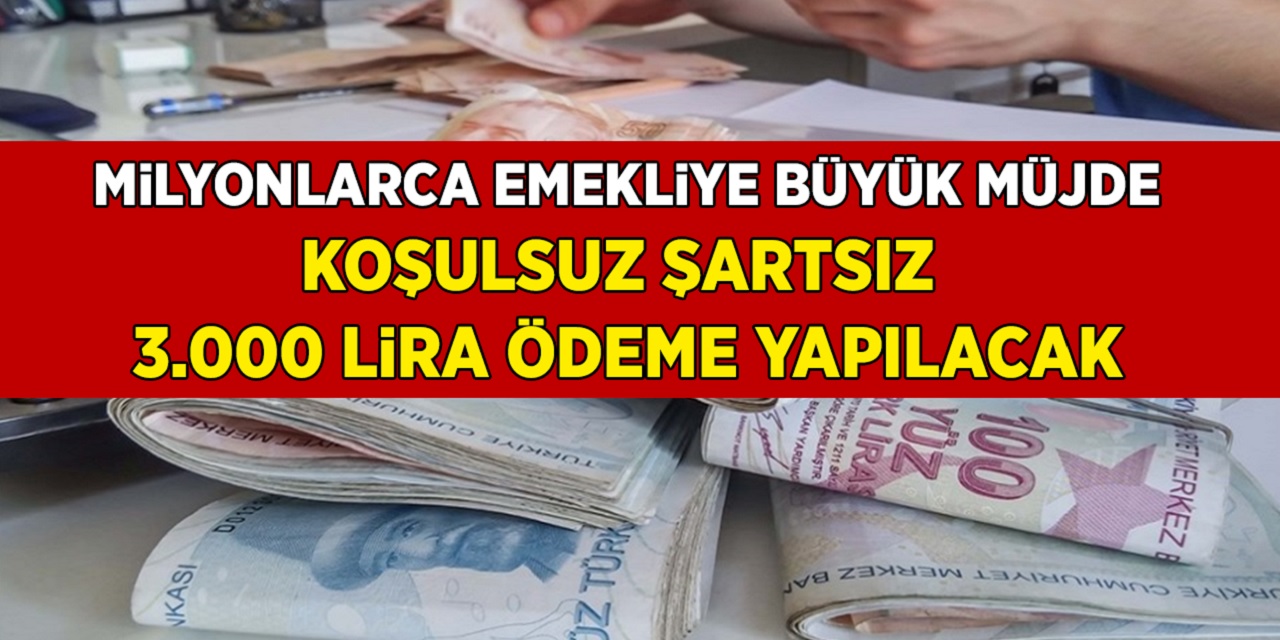 SSK, Bağ-Kur ve bütün emekliler büyük müjde; SSK, Bağ-Kur fark etmiyor! 3 bin TL fazla ödeme yapılacak!